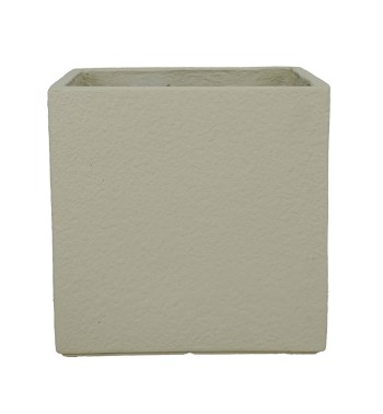 Set Due Vasi Cubo in Ossido di Magnesio Taupe, per Interni ed Esterni