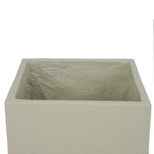 Set Due Vasi Cubo in Ossido di Magnesio Taupe, per Interni ed Esterni