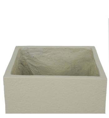 Set Due Vasi Cubo in Ossido di Magnesio Taupe, per Interni ed Esterni