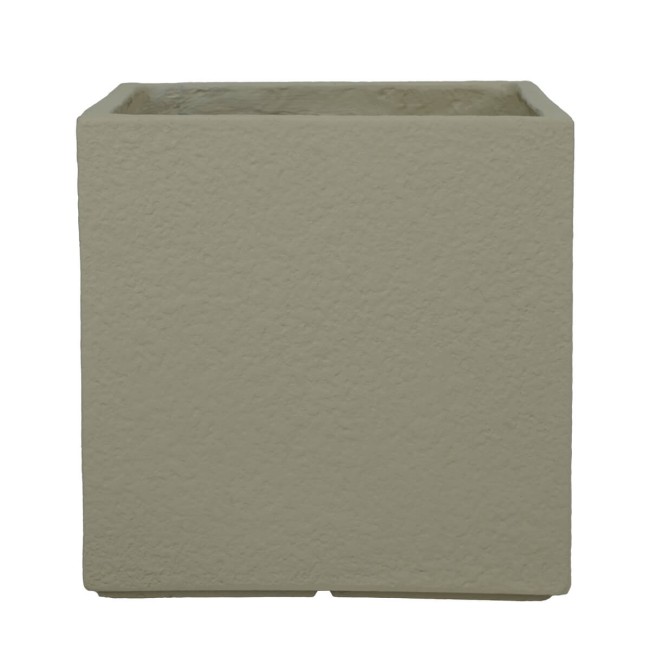 Set Due Vasi Cubo in Ossido di Magnesio Taupe, per Interni ed Esterni