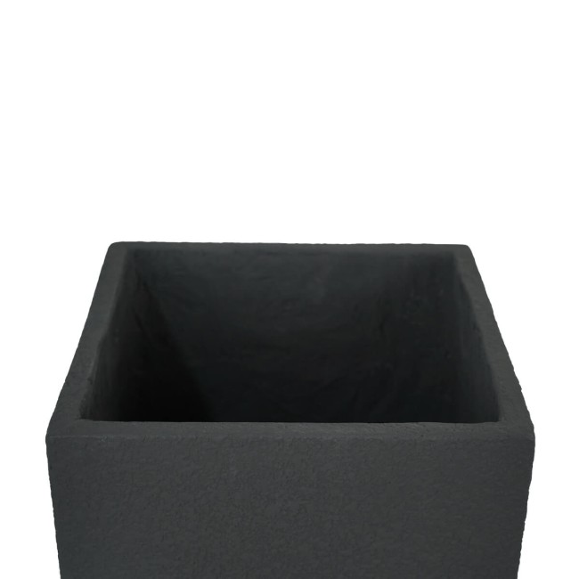 Set Due Vasi Rettangolari Nero in Ossido di Magnesio, per Interni ed Esterni,