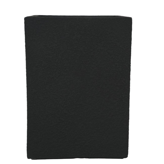 Set Due Vasi Rettangolari Nero in Ossido di Magnesio, per Interni ed Esterni,