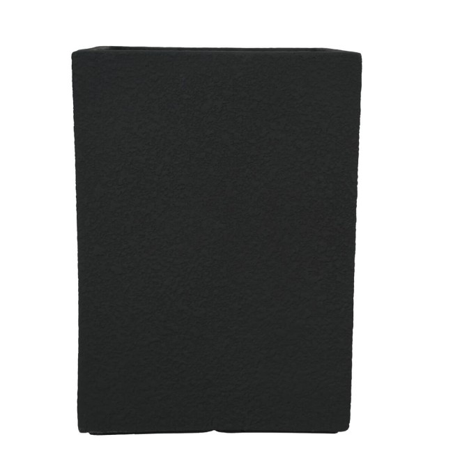 Set Due Vasi Rettangolari Nero in Ossido di Magnesio, per Interni ed Esterni,