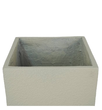 Set Due Vasi Rettangolari in Ossido di Magnesio Taupe, per Interni ed Esterni