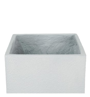 Set Due Vasi Rettangolari Bianco in Ossido di Magnesio, per Interno ed Esterno