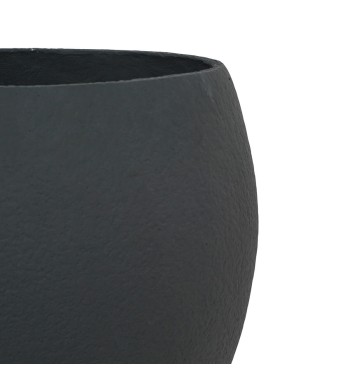 Set Tre Vasi Sferici Nero in Ossido di Magnesio, per Interni ed Esterni