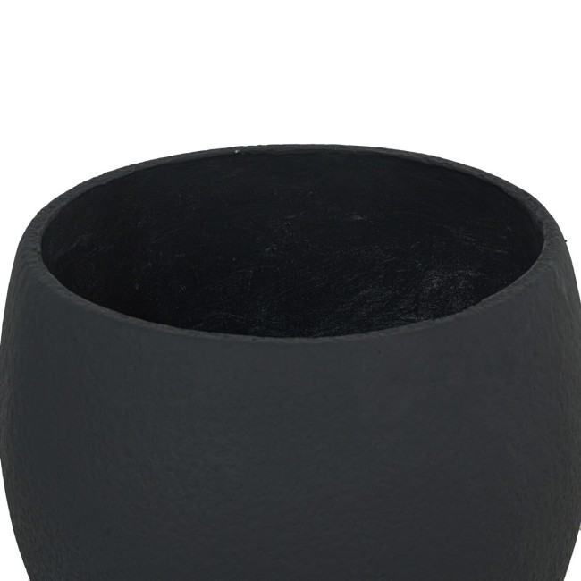 Set Tre Vasi Sferici Nero in Ossido di Magnesio, per Interni ed Esterni