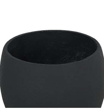 Set Tre Vasi Sferici Nero in Ossido di Magnesio, per Interni ed Esterni