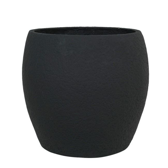 Set Tre Vasi Sferici Nero in Ossido di Magnesio, per Interni ed Esterni