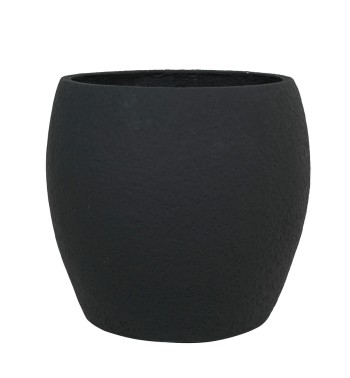 Set Tre Vasi Sferici Nero in Ossido di Magnesio, per Interni ed Esterni