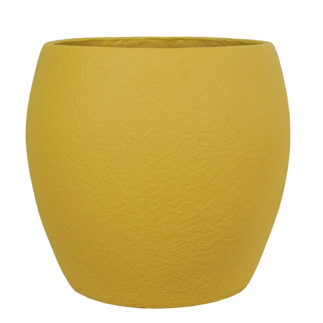 Set Tre Vasi in Ossido di Magnesio Senape, per Interni ed Esterni