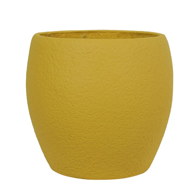 Set Tre Vasi in Ossido di Magnesio Senape, per Interni ed Esterni