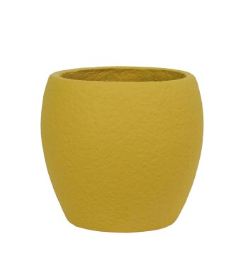 Set Tre Vasi in Ossido di Magnesio Senape, per Interni ed Esterni