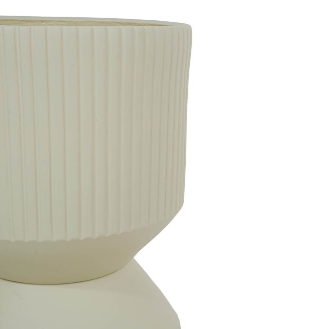 Set Due Vasi in Ossido di Magnesio Taupe, per Uso Interno ed Esterno