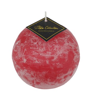 Candela Profumata a Sfera Rossa D.8 cm