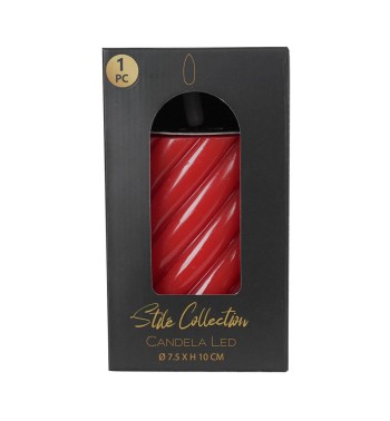 Candela Led in Cera Rossa