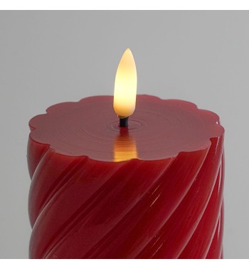 Candela Led in Cera Rossa