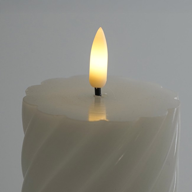 Candela Led in Cera Bianca