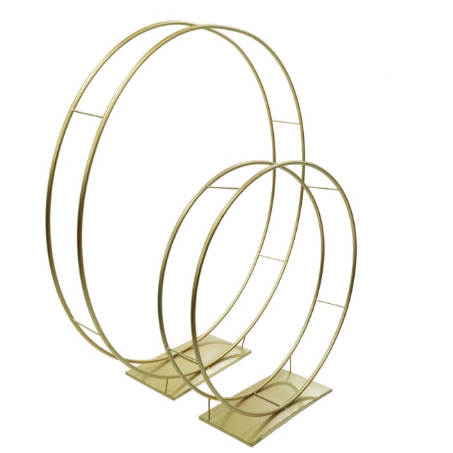 Set 2 Strutture Multifunzionali Tonde Oro