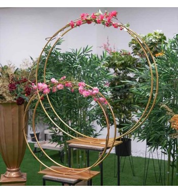 Set 2 Strutture Multifunzionali Tonde Oro