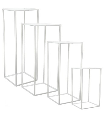 Set 4 Strutture da Supporto in Metallo Bianco