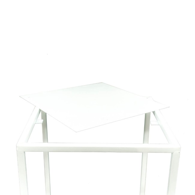 Set 4 Strutture da Supporto in Metallo Bianco