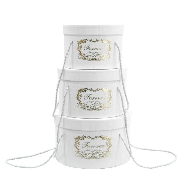 Flower Box Scatola per Fiori Bianco Set da 3