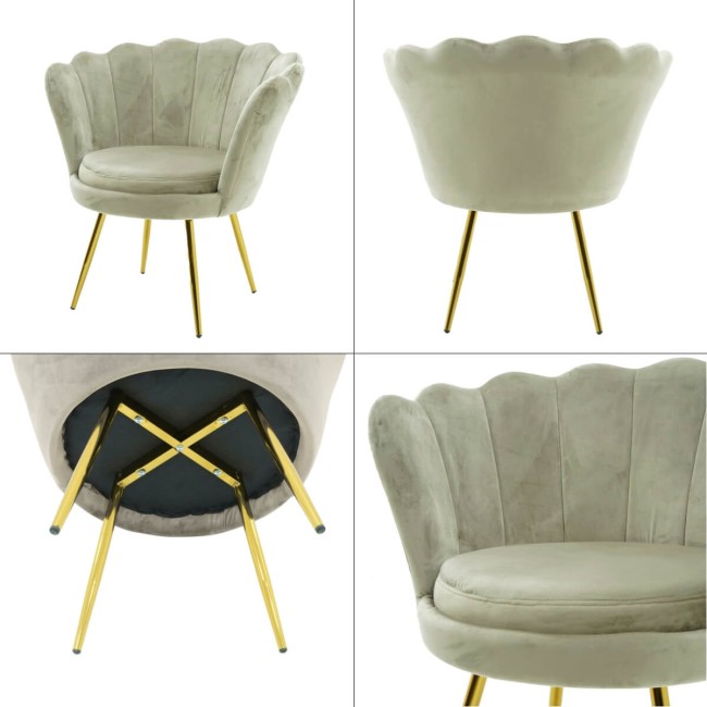 Poltrona in Velluto a Conchiglia in 5 Colori