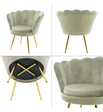 Poltrona in Velluto a Conchiglia in 5 Colori