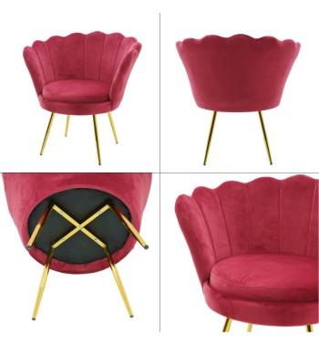 Poltrona in Velluto a Conchiglia in 5 Colori