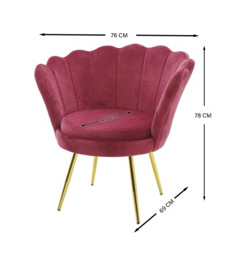 Poltrona in Velluto a Conchiglia in 5 Colori