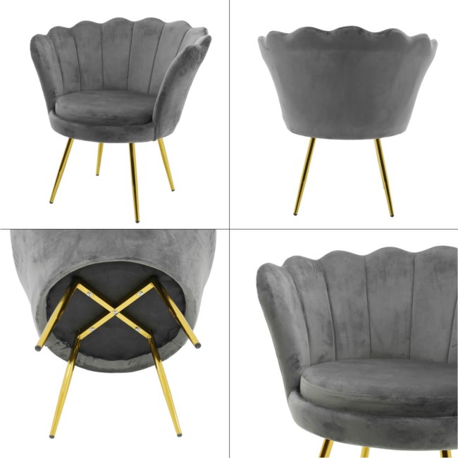 Poltrona in Velluto a Conchiglia in 5 Colori