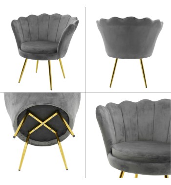 Poltrona in Velluto a Conchiglia in 5 Colori