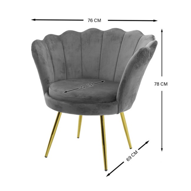 Poltrona in Velluto a Conchiglia in 5 Colori