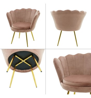 Poltrona in Velluto a Conchiglia in 5 Colori