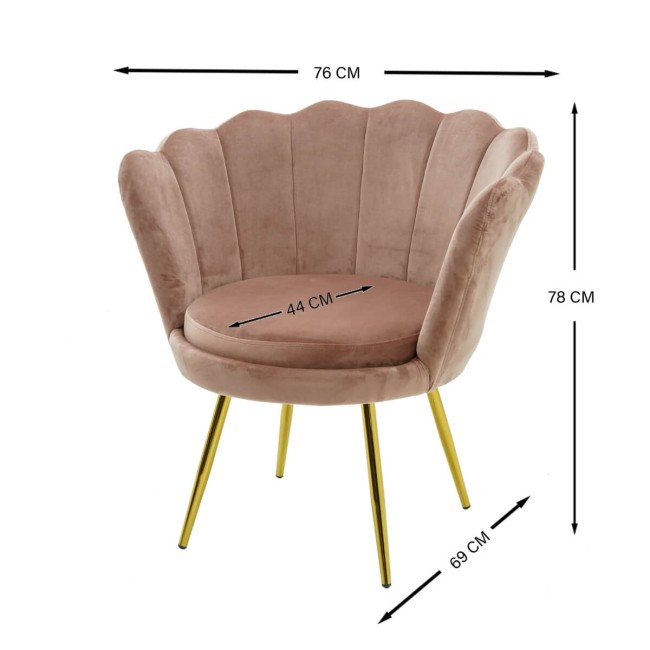 Poltrona in Velluto a Conchiglia in 5 Colori