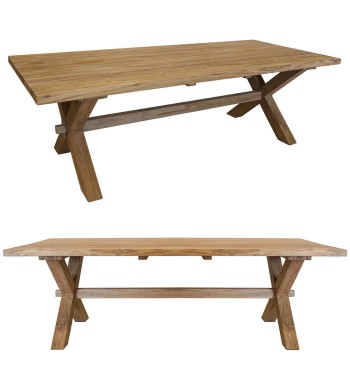 Set Tavolo da Giardino in Teak con 6 Sedie in Rattan - Boston