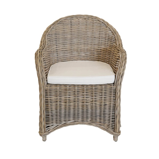 Set Tavolo Ovale in Teak con 6 Sedie in Rattan - Luton