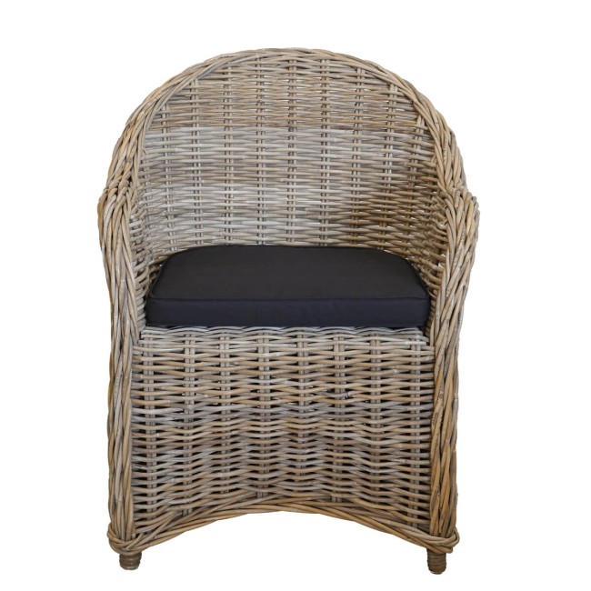 Set Tavolo Rotondo in Teak con 4 Sedie in Rattan - Oxford