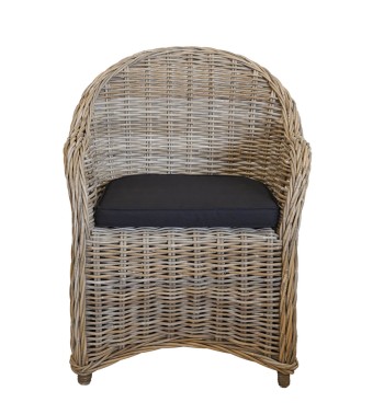 Set Tavolo Rotondo in Teak con 4 Sedie in Rattan - Oxford