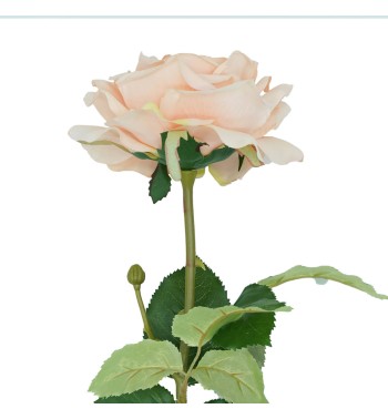 Rosa con Stelo e Foglie Artificiale H.70 cm