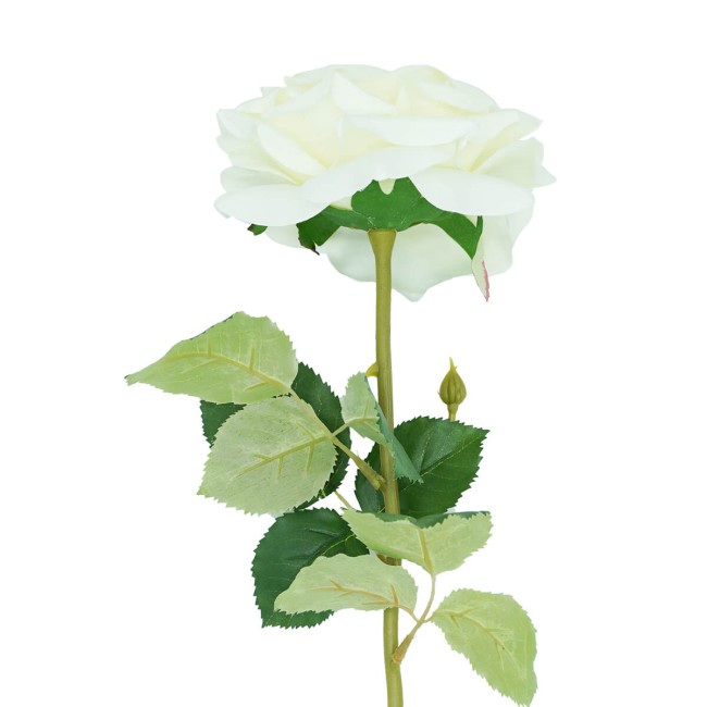 Rosa con Stelo e Foglie Artificiale H.70 cm