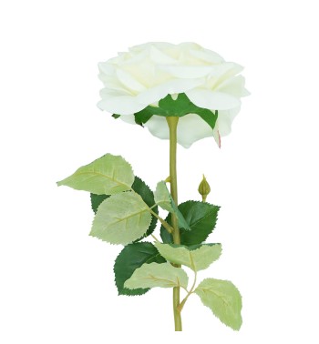 Rosa con Stelo e Foglie Artificiale H.70 cm