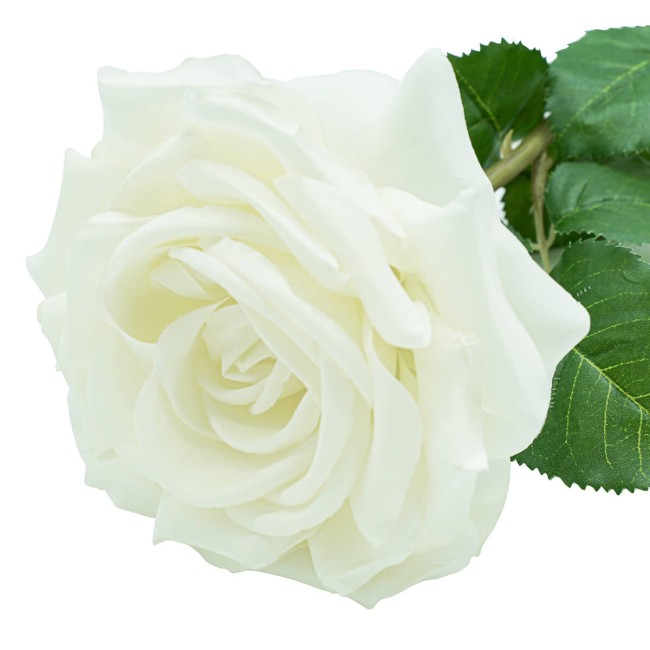 Rosa con Stelo e Foglie Artificiale H.70 cm