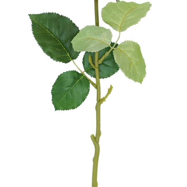 Rosa Schiusa Artificiale con Stelo e Foglie H.50 cm