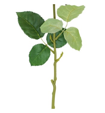 Rosa Schiusa Artificiale con Stelo e Foglie H.50 cm