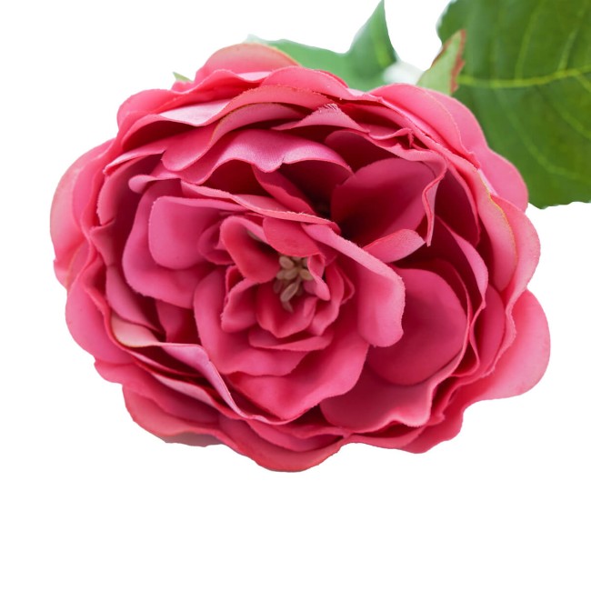 Rosa Schiusa Artificiale con Stelo e Foglie H.50 cm