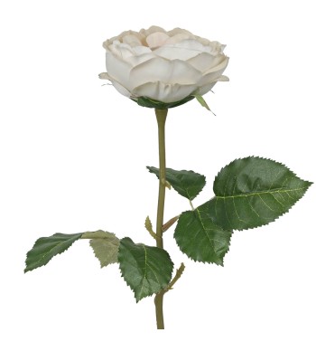 Rosa Schiusa Artificiale con Stelo e Foglie H.50 cm