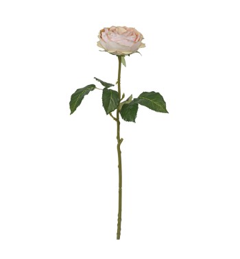 Rosa Schiusa Artificiale con Stelo e Foglie H.50 cm