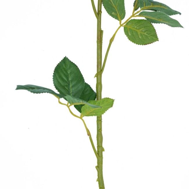 Rosa con Stelo e Foglie Artificiale H.84 cm